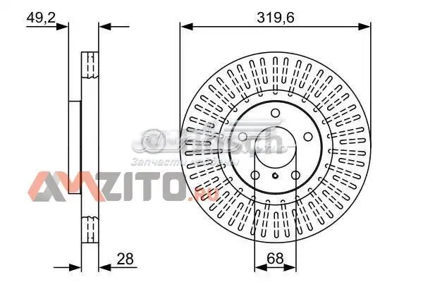 Гальмівні диски передні 0986479V60 Bosch