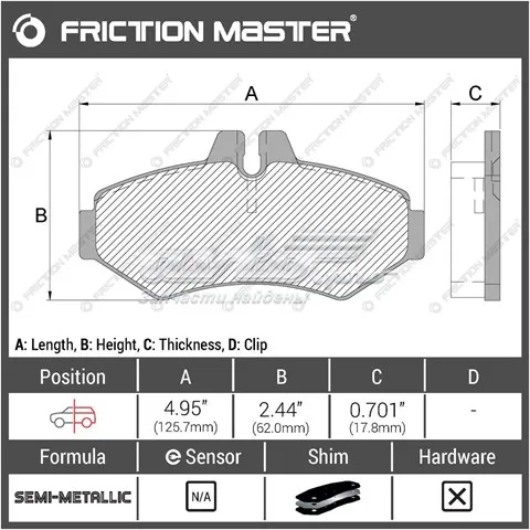 Задні гальмівні колодки MKD928 Friction Master