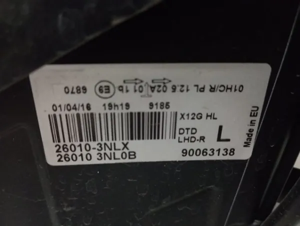 Фара права 260103NLX Nissan/Infiniti
