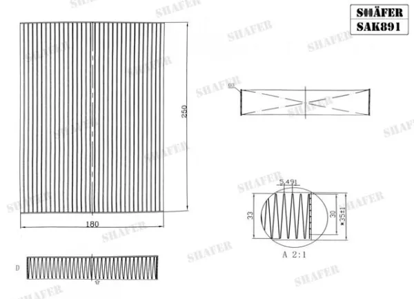 Фільтр салону SAK891 Shafer