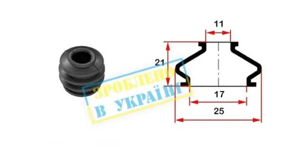 Пильник направляючої супортугальмівного, переднього BG0106 Belgum