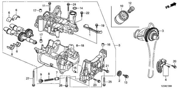Ланцюг маслянного насосу 134415A2A02 Honda