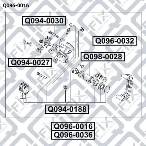 Супорт задній правий Q0960016 Q-fix