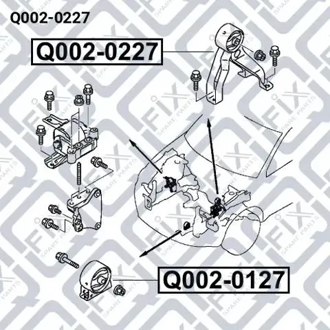 Подушка двигуна задня Q0020227 Q-fix