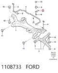 Хомут кріплення втулки стабілізатора, переднього FORD 1108733