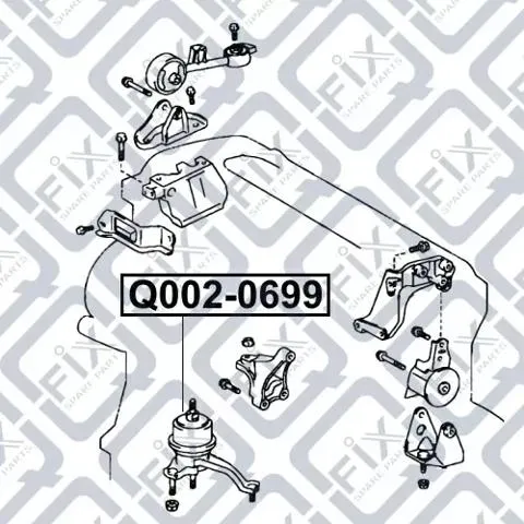 Подушка (опора) двигуна, права Q0020699 Q-fix