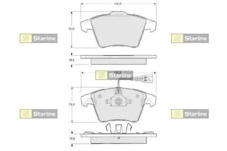 Передні тормозні колодки BDS325 Starline