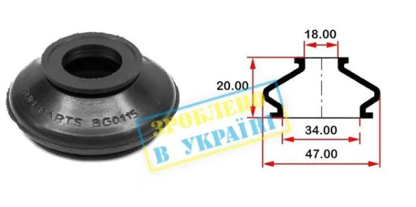 Пильник опори кульової нижній BG0115 Belgum