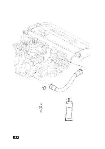 Патрубок вентиляції картера 55559255 General Motors
