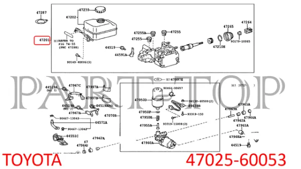 Головний гальмівний циліндр 4702560053 Toyota
