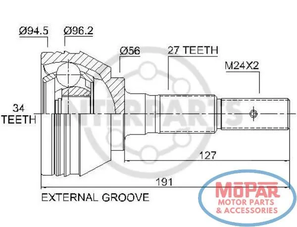 ШРУС зовнішній передній GM100079 Interparts