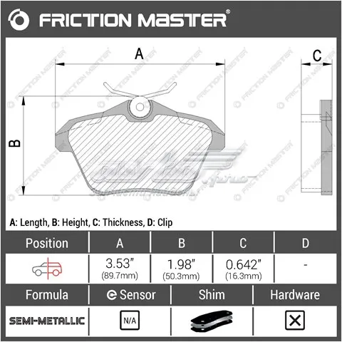 Задні гальмівні колодки MKD1477 Friction Master
