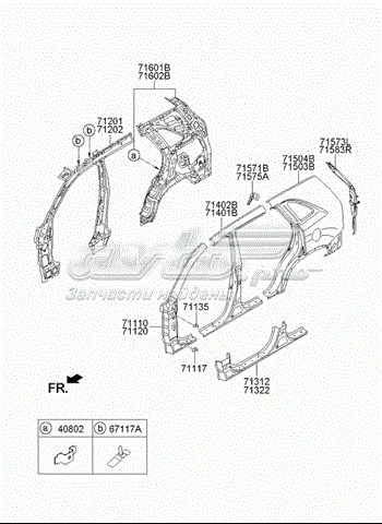 Крило заднє праве 715042PC70 Hyundai/Kia