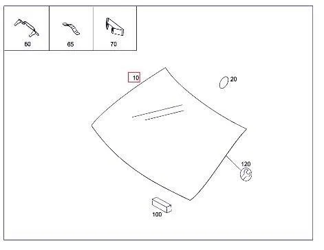 Лобове скло A2226704900 Mercedes