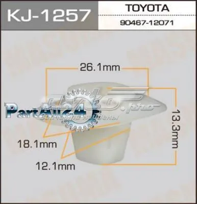 Пістон (кліп) кріплення підкрилки переднього крила KJ1257 Masuma
