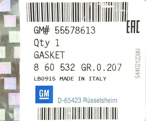 Прокладка шланга відводу масла від турбіни 55578613 General Motors