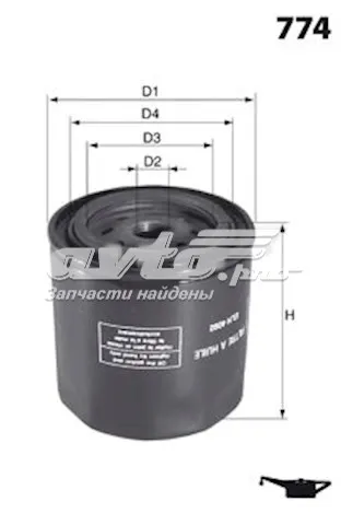Масляний фільтр ELH4279 Mecafilter