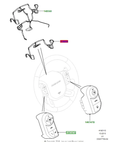 Блок кнопкових перемикачів кермового колеса LR067006 Land Rover