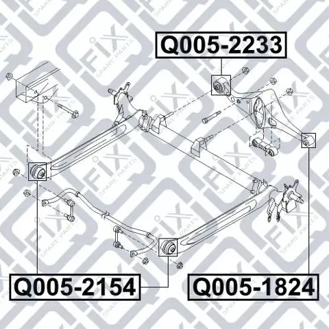 Сайлентблок заднього поперечного важеля Q0052233 Q-fix