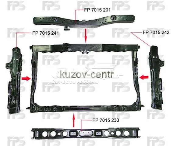Супорт радіатора нижній/монтажна панель кріплення фар FP7015201 FPS