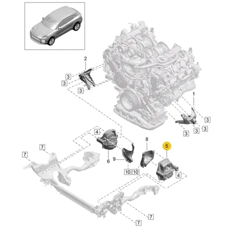 Подушка (опора) двигуна, ліва PAC199381 Porsche