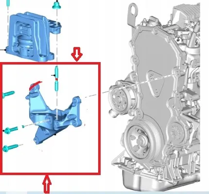 Кронштейн подушки (опори) двигуна, правої GK2Q6030AA Ford