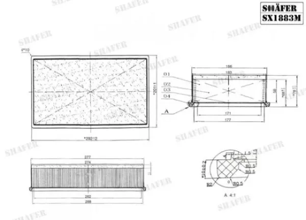 Повітряний фільтр SX1883M Shafer