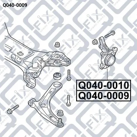 Цапфа - поворотний кулак передній, лівий Q0400009 Q-fix