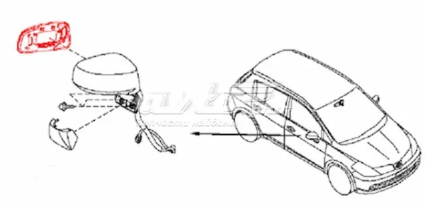 Дзеркальний елемент дзеркала заднього виду, правого 96365EE90A Nissan/Infiniti