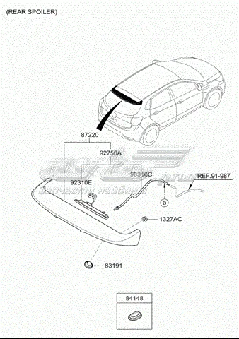 Спойлер кришки багажника 872104Y200 Hyundai/Kia