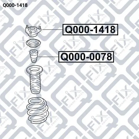 Опора амортизатора переднього Q0001418 Q-fix