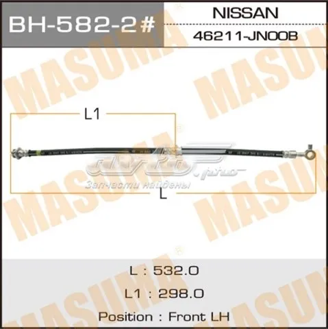 Шланг гальмівний передній, лівий BH5822 Masuma
