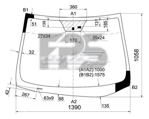 Лобове скло GS3228D12 XYG