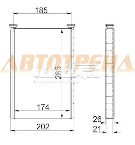 Радіатор пічки STHD283950 SAT