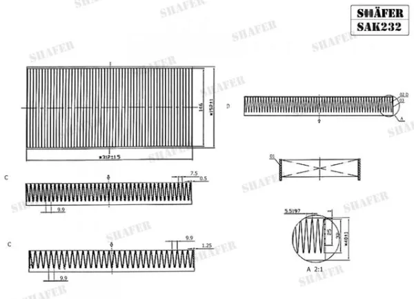 Фільтр салону SAK232 Shafer