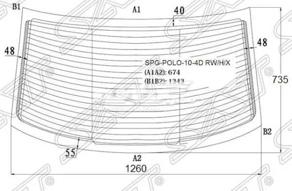 Заднє скло Volkswagen Polo V RUS