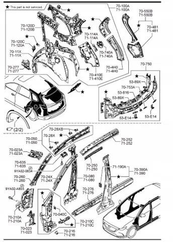 Панель задня, багажного відсіку TKY97075Z Mazda