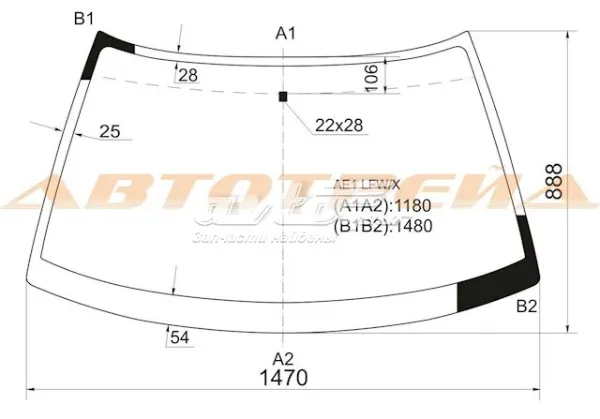 Лобове скло Honda Concerto HW